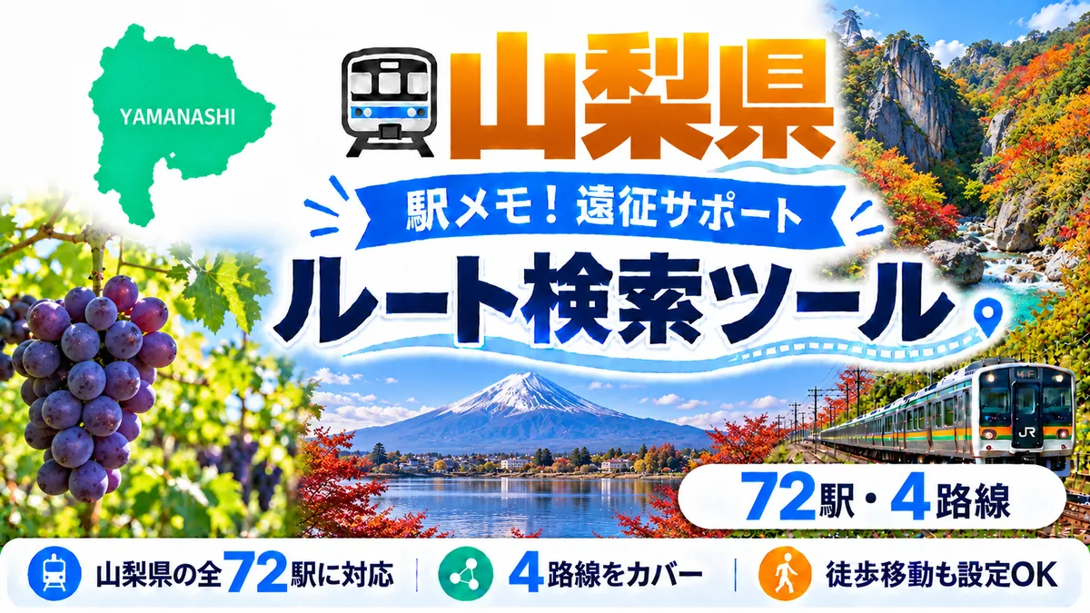 駅メモ山梨県制覇ルートのTOP画像