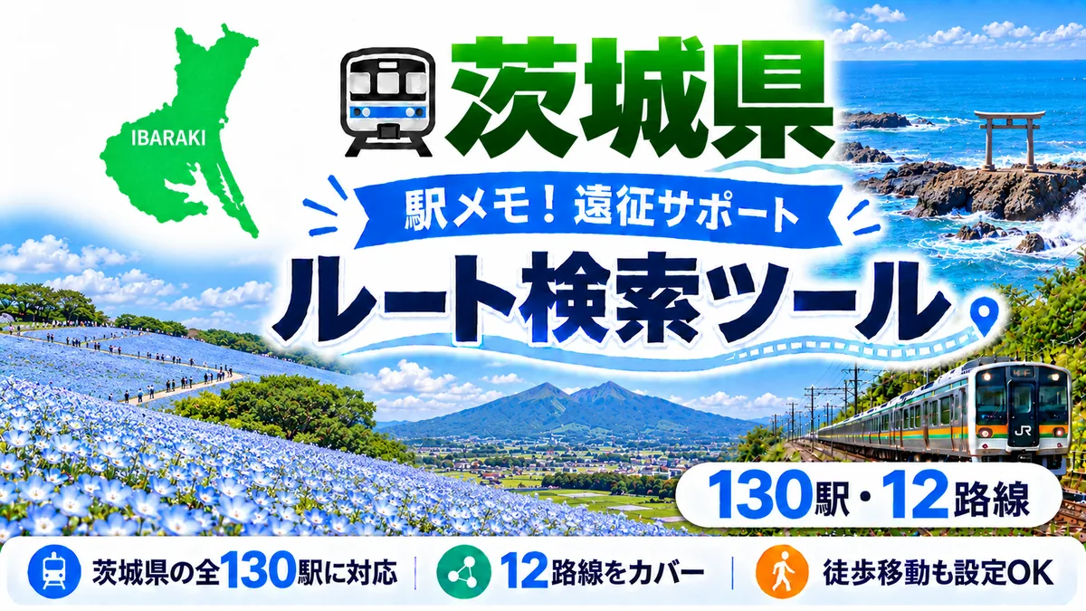 駅メモ茨城県制覇ルートのTOP画像
